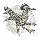 roadrunner sprinting through a desert tattoo design idea