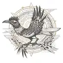 roadrunner sprinting through a desert tattoo design idea