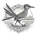 roadrunner sprinting through a desert tattoo design idea