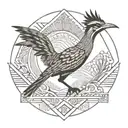 roadrunner sprinting through a desert tattoo design idea