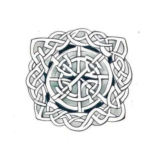 celtic knot with cornish chough tattoo design idea