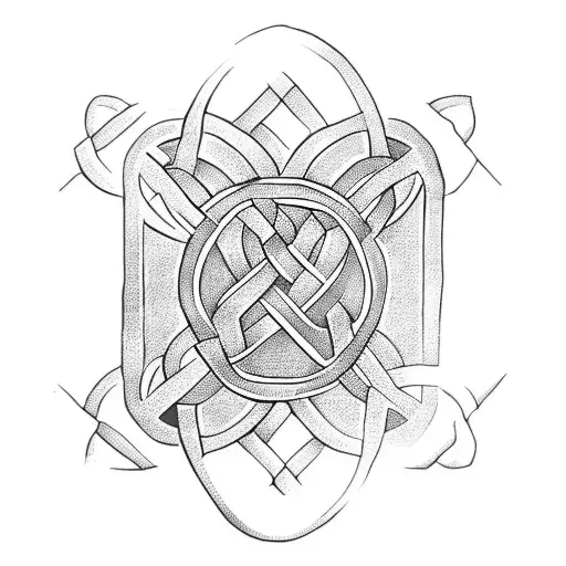celtic knot with cornish chough tattoo design idea