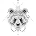 grizzly bear with celtic warrior face paint tattoo design idea