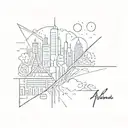 An abstract geometric design incorporating the skyline of Mumbai, representing the client's love for the city and entrepreneurship tattoo design idea