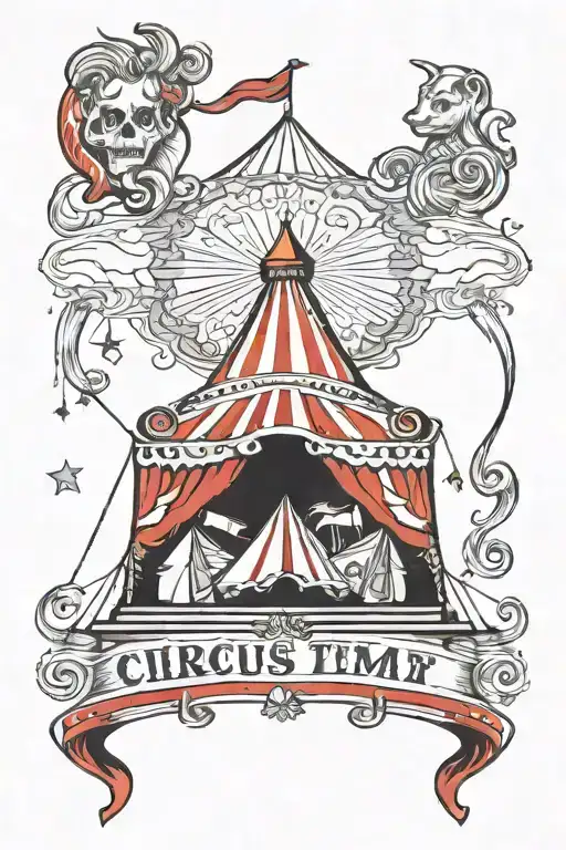 circus tent tattoo design idea
