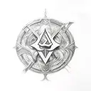 the elder scrolls Skyrim Logo tattoo design idea