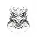 the elder scrolls Skyrim Logo Dragon tattoo design idea