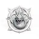 the elder scrolls Skyrim Logo Dragon tattoo design idea