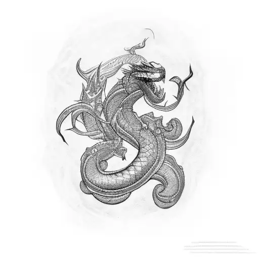 jörmungandr sleeve tattoo design idea