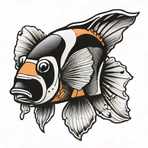 cicada clown fish tattoo design idea