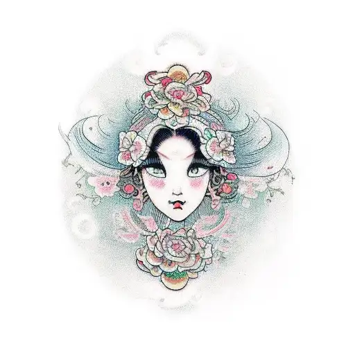 text saying "Ophélie" with girly designs tattoo design idea