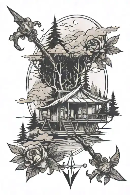 camp Jupiter 2 lines tattoo design idea