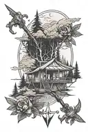 camp Jupiter 2 lines tattoo design idea