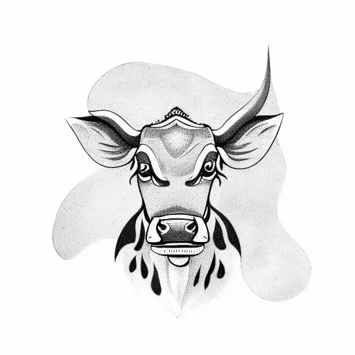 nepal cow  tattoo design idea
