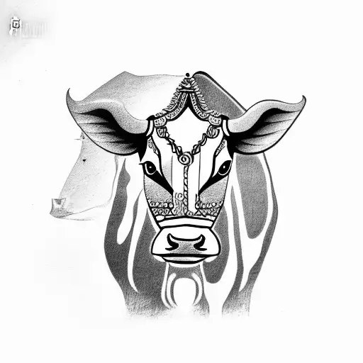 nepal cow pretty cute tattoo design idea