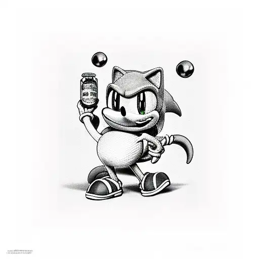 yoshi, sonic, peanut, needles, pins, chili pepper, smiley tattoo design idea