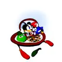 yoshi, sonic, peanut, needles, pins, chili pepper, smiley tattoo design idea