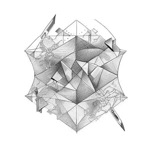 the old world fades as the modern world begins tattoo design idea