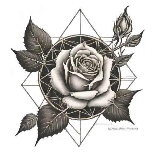 A rose's roots leading to a new seed germinating, sands of time running low, dark tattoo design idea