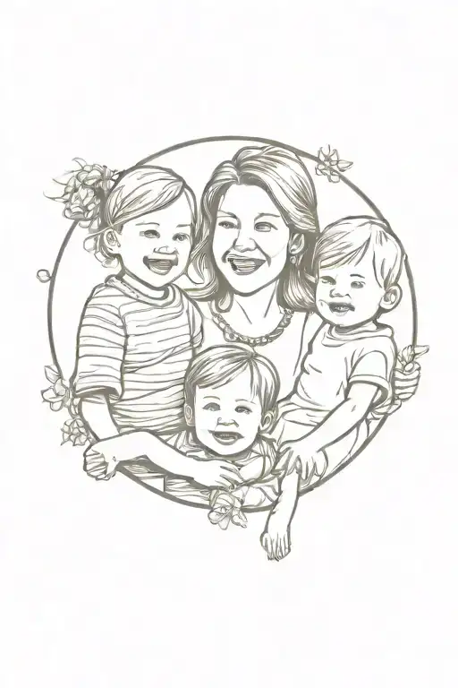 mom of two kids   tattoo design idea