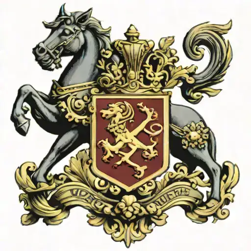 the numbers \"1893\" and in the background of these numbers the horse from the coat of arms of the city of Stuttgart tattoo design idea