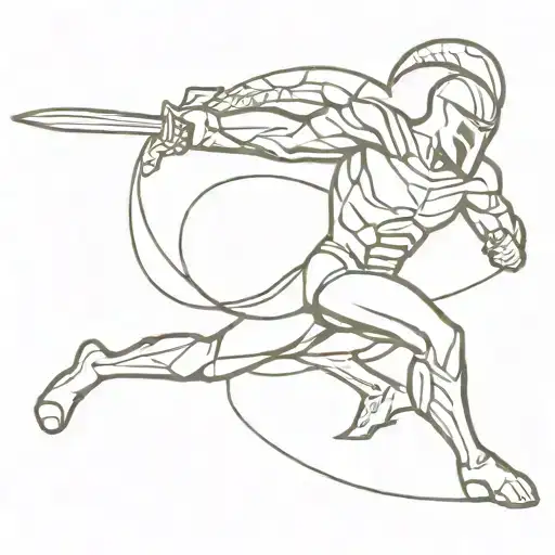 Spartan warrior engaged in battle with a scorpion surrounded tattoo design idea