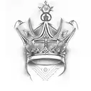 a kings crown with ace symbol along with the angels of heaven  tattoo design idea