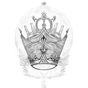 a kings crown with ace symbol along with the angels of heaven  tattoo design idea