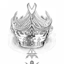 a kings crown with ace symbol along with the angels of heaven  tattoo design idea
