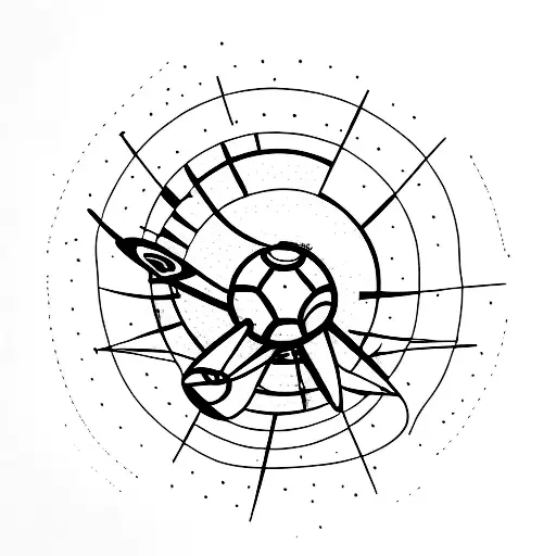 Zimmer frame with cricket ball on the bottom tattoo design idea