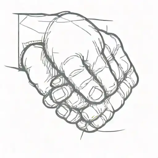 dollar banknote style sketch of a handshake tattoo design idea