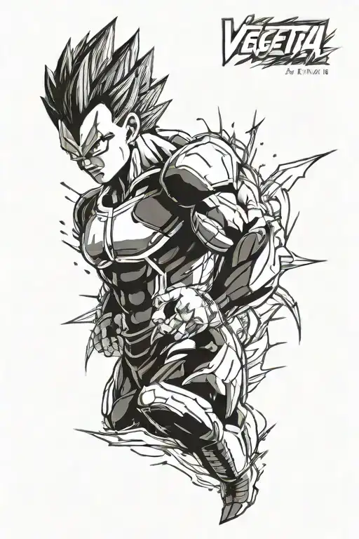 Vegeta lighting tattoo design idea