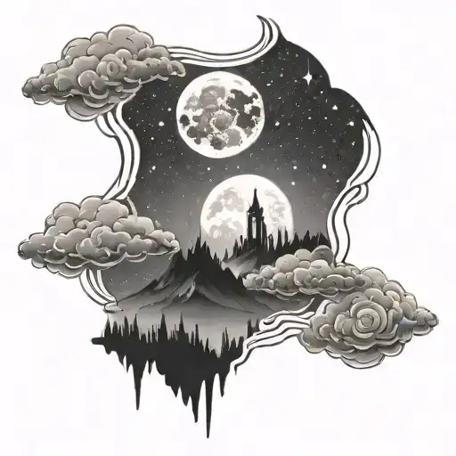 Night sky tattoo design idea