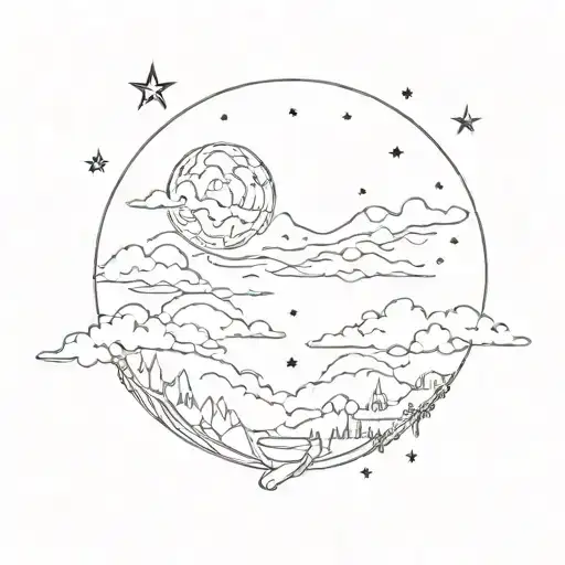 Night sky tattoo design idea