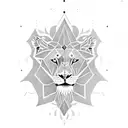 A tattoo of a lioness symbolizing courage, with the word 'CORAGEM' elegantly incorporated tattoo design idea