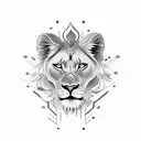 A tattoo of a lioness symbolizing courage, with the word 'CORAGEM' elegantly incorporated tattoo design idea