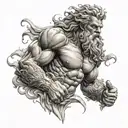 posedion fighting Zeus  tattoo design idea