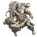 posedion fighting Zeus  tattoo design idea