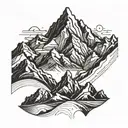 mountain range silhouette tattoo design idea