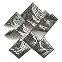 mountain range silhouette tattoo design idea