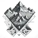 mountain range silhouette tattoo design idea