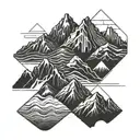 mountain range silhouette tattoo design idea