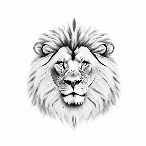 man and lion tattoo design idea