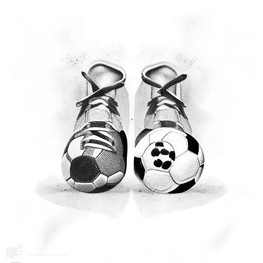 a pair of crossed soccer jerseys, both with the number 10 tattoo design idea