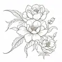 february, june, september, october, july, and november birth flowers tattoo design idea