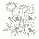 february, june, september, october, july, and november birth flowers tattoo design idea