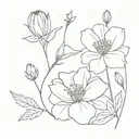 february, june, september, october, july, and november birth flowers tattoo design idea