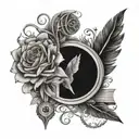 A tattoo design featuring quotes from favorite books and poems intertwined with cinematic elements, reflecting the client's love for literature and movies tattoo design idea