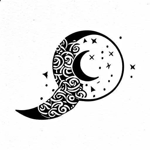moon joy tattoo design idea