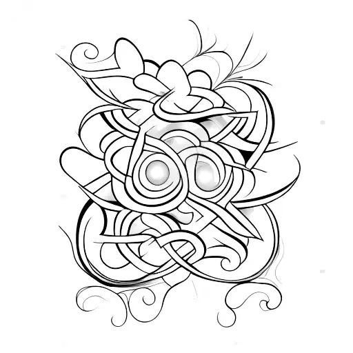 la palabra ADA con la silueta de 4 corazones tattoo design idea